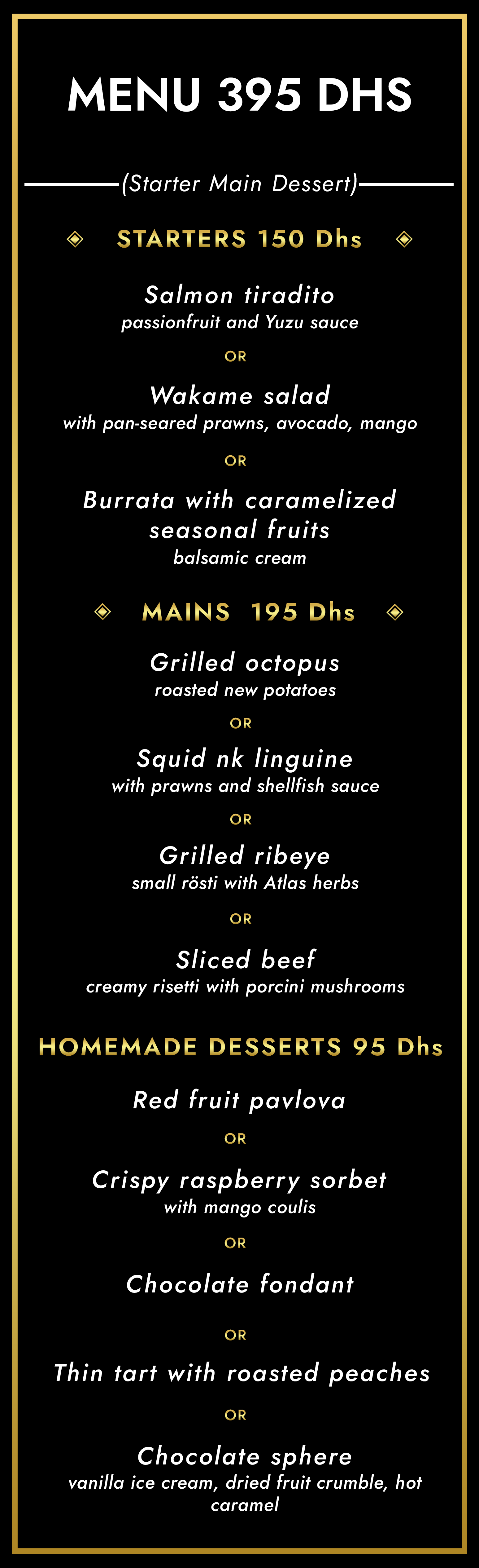 Menu 395 DHS Semaine